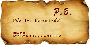 Pálfi Bereniké névjegykártya